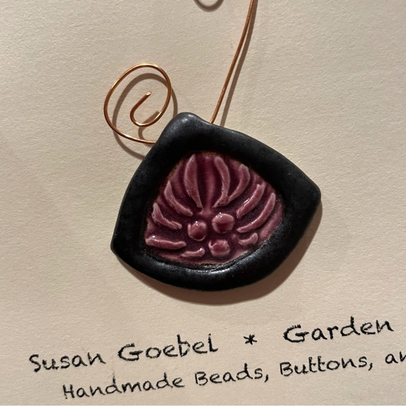 Sign Cancer Zodiac Pendant Astrology Necklace Purple Ceramic Artisan Made - Picture 11 of 16